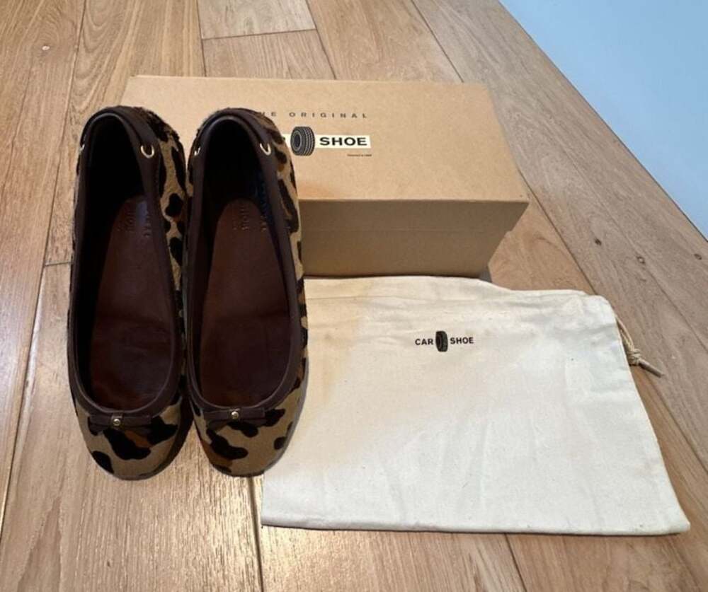 The Original Car Shoe Leopard Print Women's Flat Shoes with Box and Dust Bag